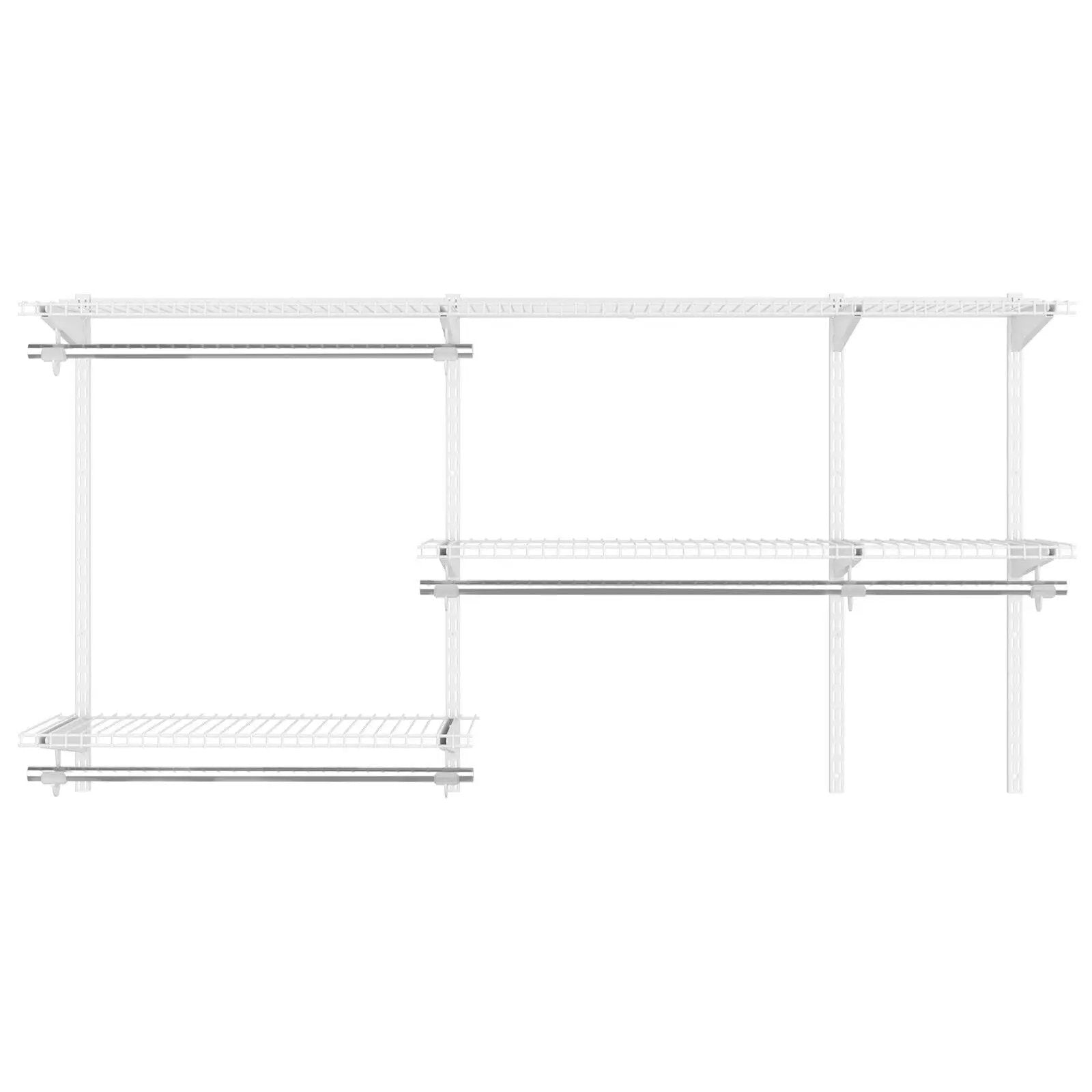 Custom Closet Organizer Kit 3 to 5 Feet Wall-Mounted Closet System with Hang Rod by DirectDeals