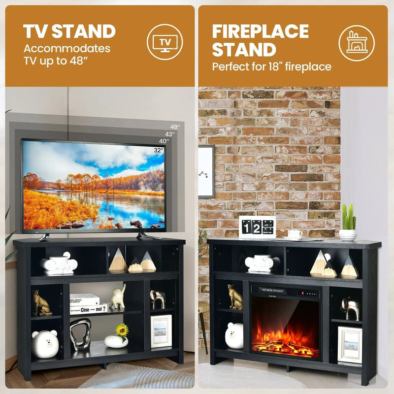 Modern Corner TV Stand with Adjustable Shelves for TVs up to 48 Inch by DirectDeals