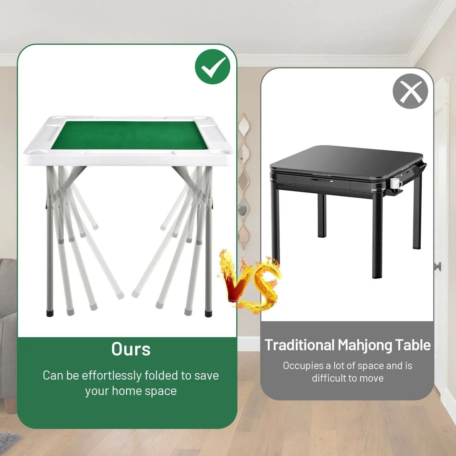 4-Player Mahjong Game Table with Iron Frame by DirectDeals