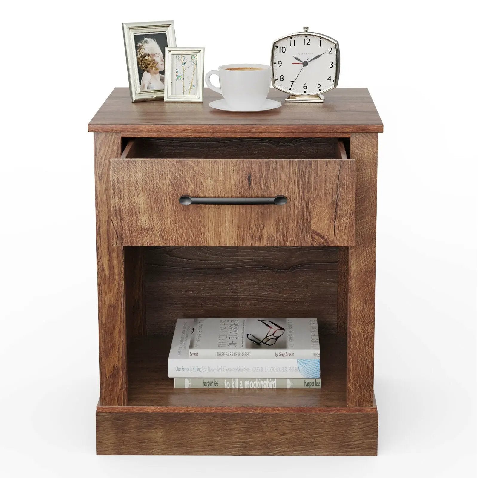 Compact Nightstand with Drawer and Shelf by DirectDeals