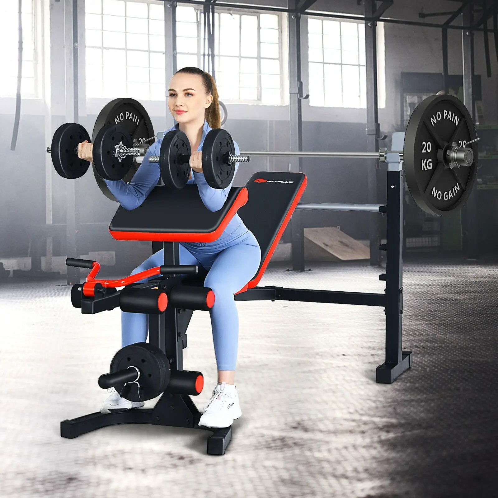 Adjustable Olympic Weight Bench for Full-body Workout and Strength Training by DirectDeals