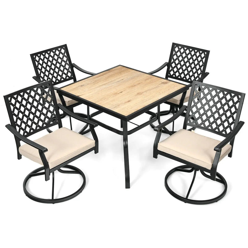 5-Piece Outdoor Patio Dining Set with Soft Cushions by DirectDeals