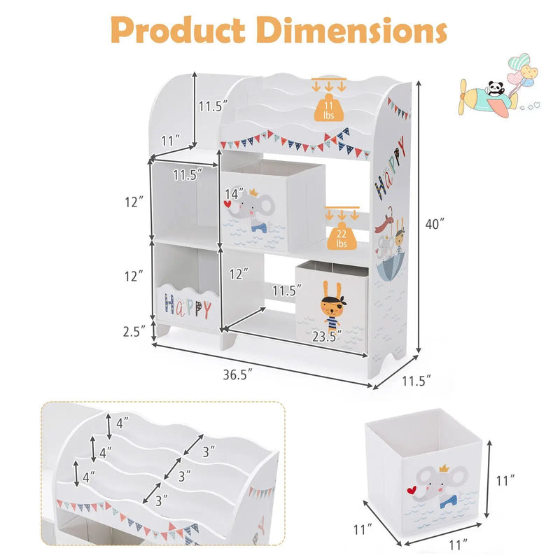 Wooden Children Storage Cabinet with Storage Bins by DirectDeals