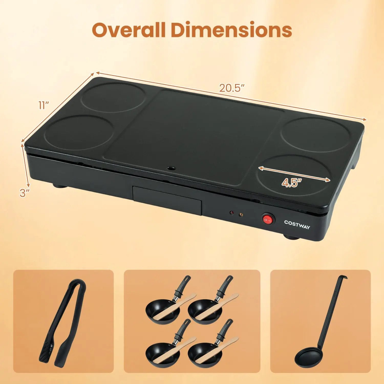 Electric Raclette Grill with 4 Nonstick Woks and Spatulas by DirectDeals