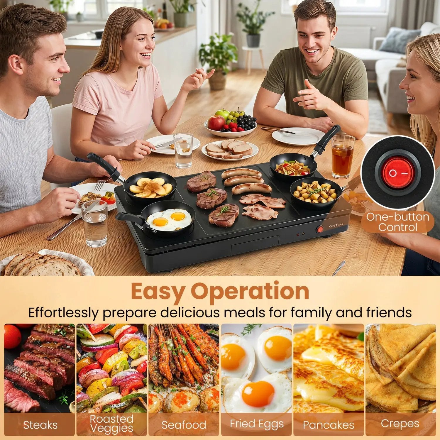 Electric Raclette Grill with 4 Nonstick Woks and Spatulas by DirectDeals