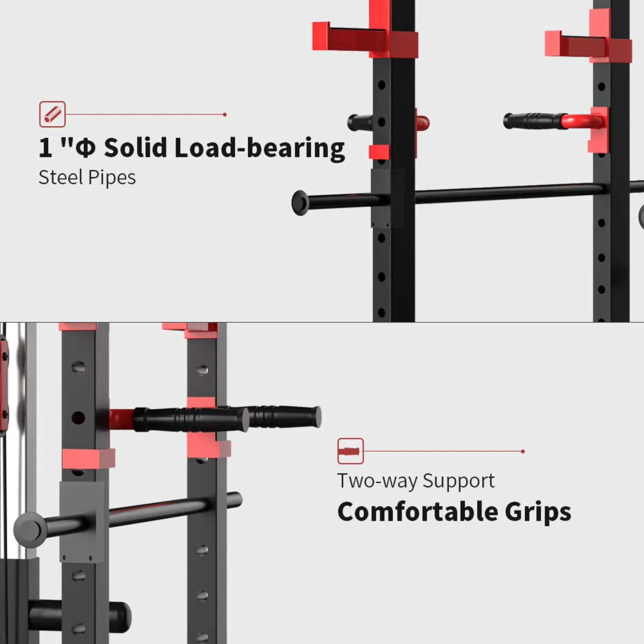 Rovix 1000LBS Multi-Functional Barbell Rack Squat Power Cage With Weight Bench (SAK35822) by SAKSBY WHOLESALE