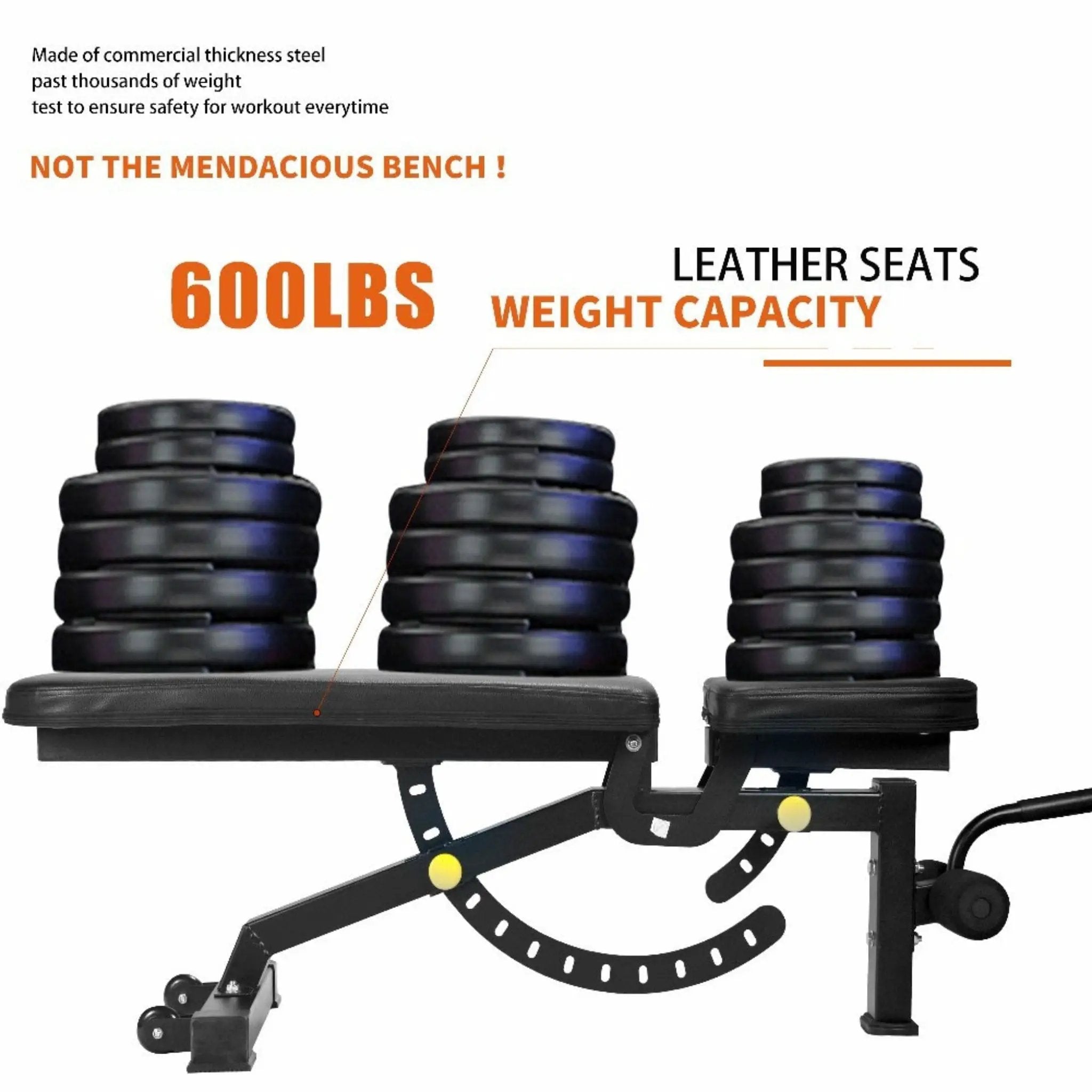 Rovix 1000LBS Multi-Functional Barbell Rack Squat Power Cage With Weight Bench (SAK35822) by SAKSBY WHOLESALE
