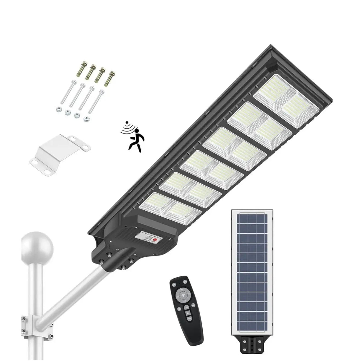 1000W Solar Street Light Motion Sensor, 80000LM IP65 Waterproof with Remote Control by Outdoor Solar Outlet