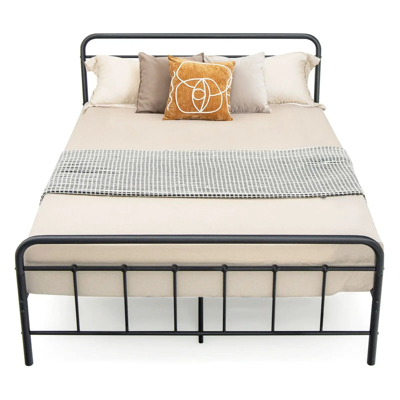 Heavy Duty Metal Platform Bed Frame with Headboard by DirectDeals