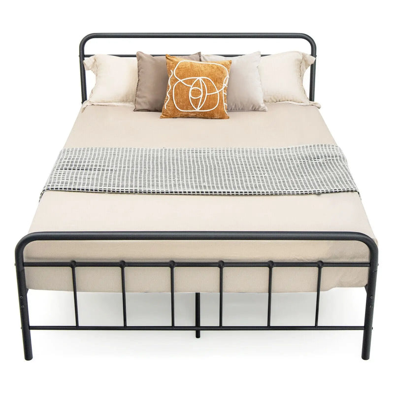 Heavy Duty Metal Platform Bed Frame with Headboard by DirectDeals