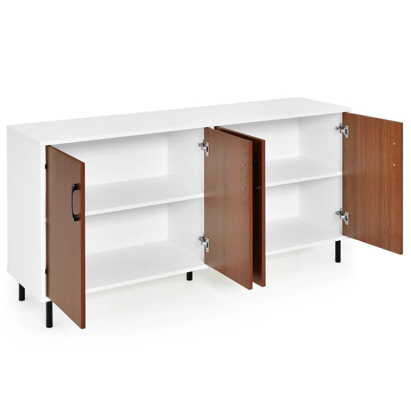 4-Door Kitchen Buffet Sideboard for Dining Room and Kitchen-White by DirectDeals