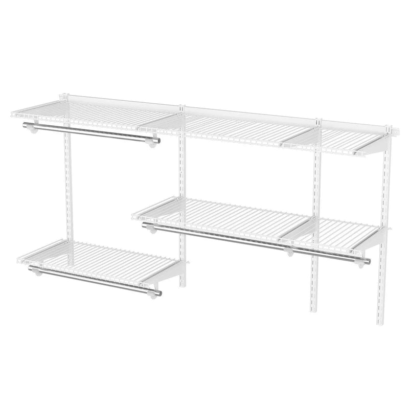 Custom Closet Organizer Kit 3 to 5 Feet Wall-Mounted Closet System with Hang Rod by DirectDeals