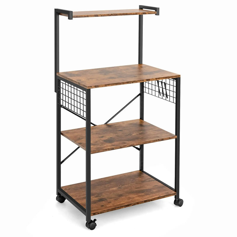 4-Tier Kitchen Baker’s Rack on Wheels by DirectDeals
