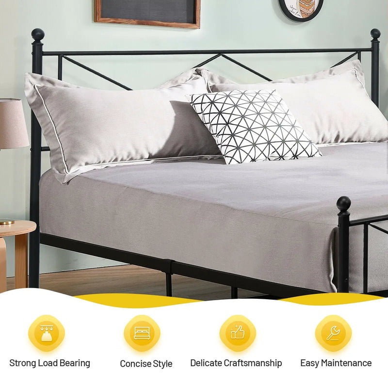 Full/Queen Size Metal Bed Frame Platform with Headboard by DirectDeals