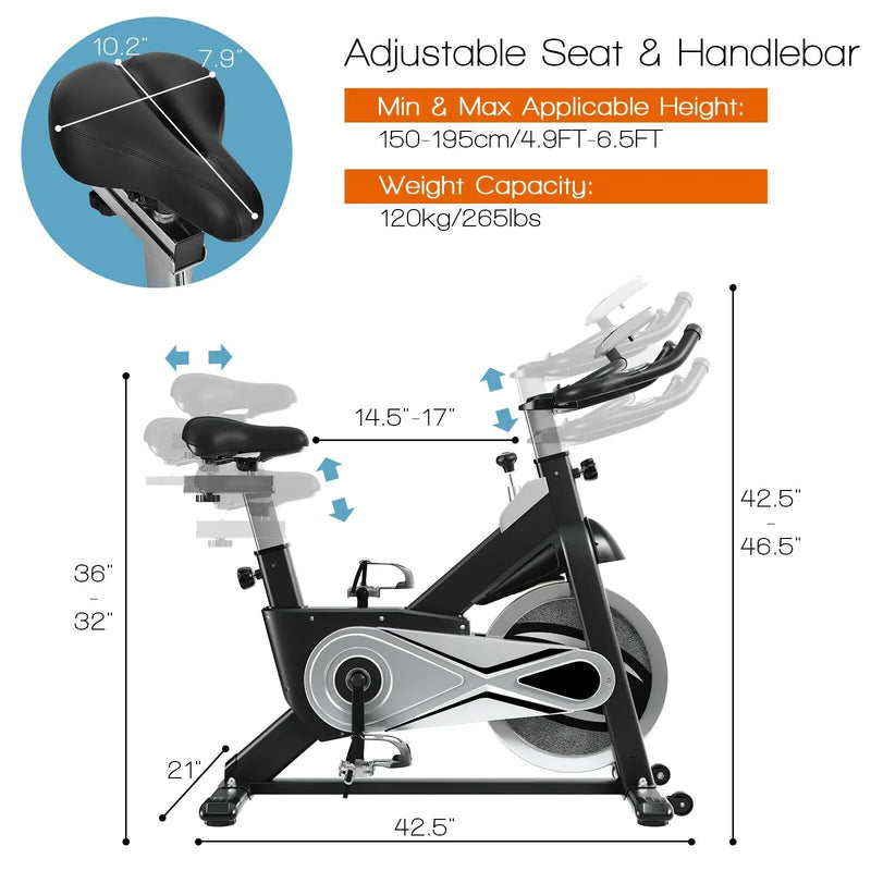 Exercise Bike Stationary Cycling Bike with 40 Lbs Flywheel by DirectDeals