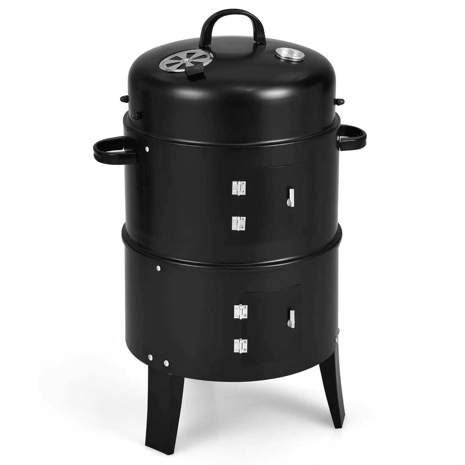 3-in-1 Charcoal BBQ Grill Cambo with Built-in Thermometer by DirectDeals