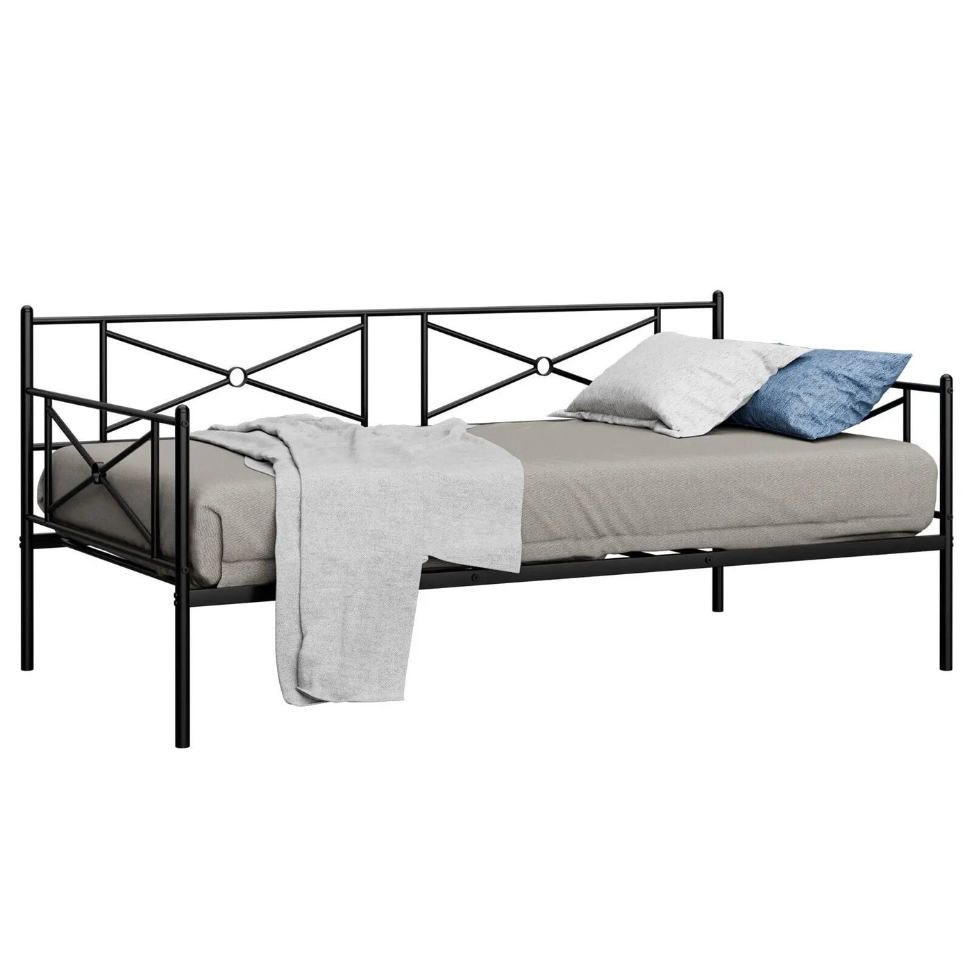 Metal Daybed Twin Bed Frame Stable Steel Slats Sofa Bed by DirectDeals