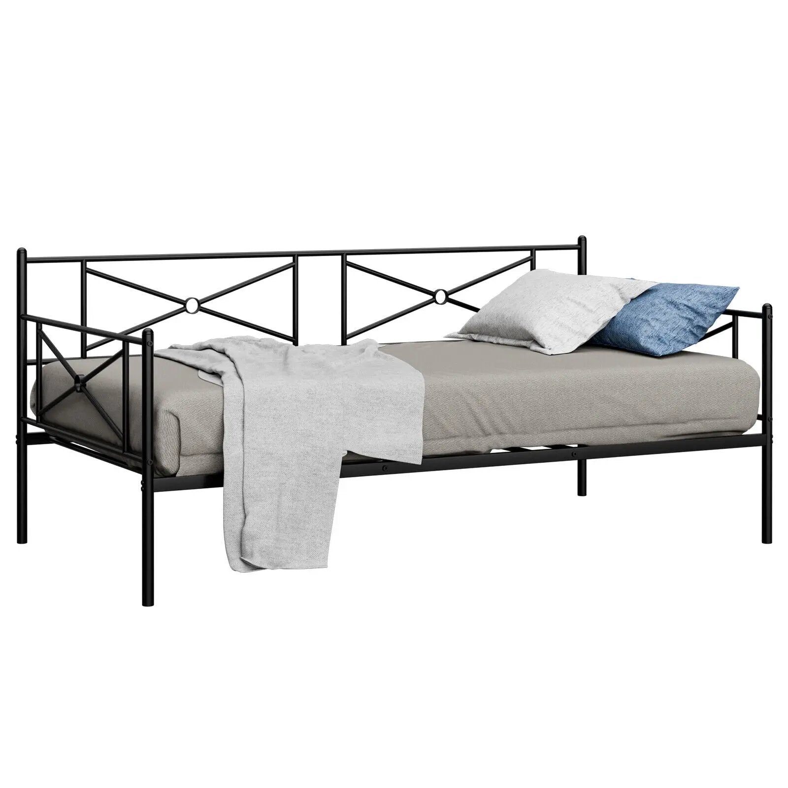 Metal Daybed Twin Bed Frame Stable Steel Slats Sofa Bed by DirectDeals