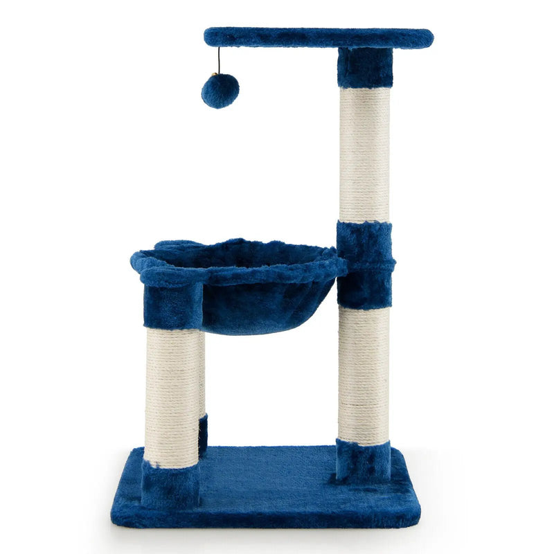 Multi-level Cat Tree with Scratching Posts and Cat Hammock by DirectDeals