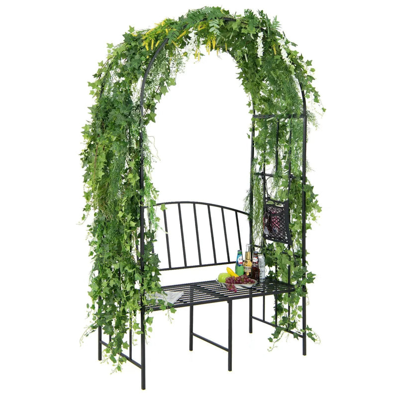 Steel Garden Arch with 2-Seat Bench by DirectDeals