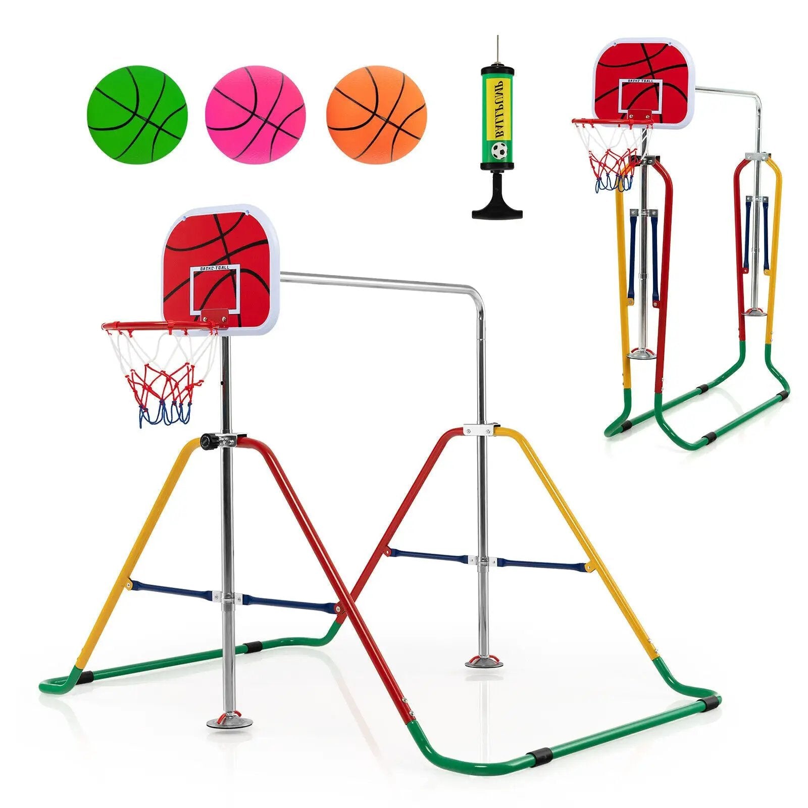 Kids Folding Horizontal Bar with 4 Adjustable Heights by DirectDeals