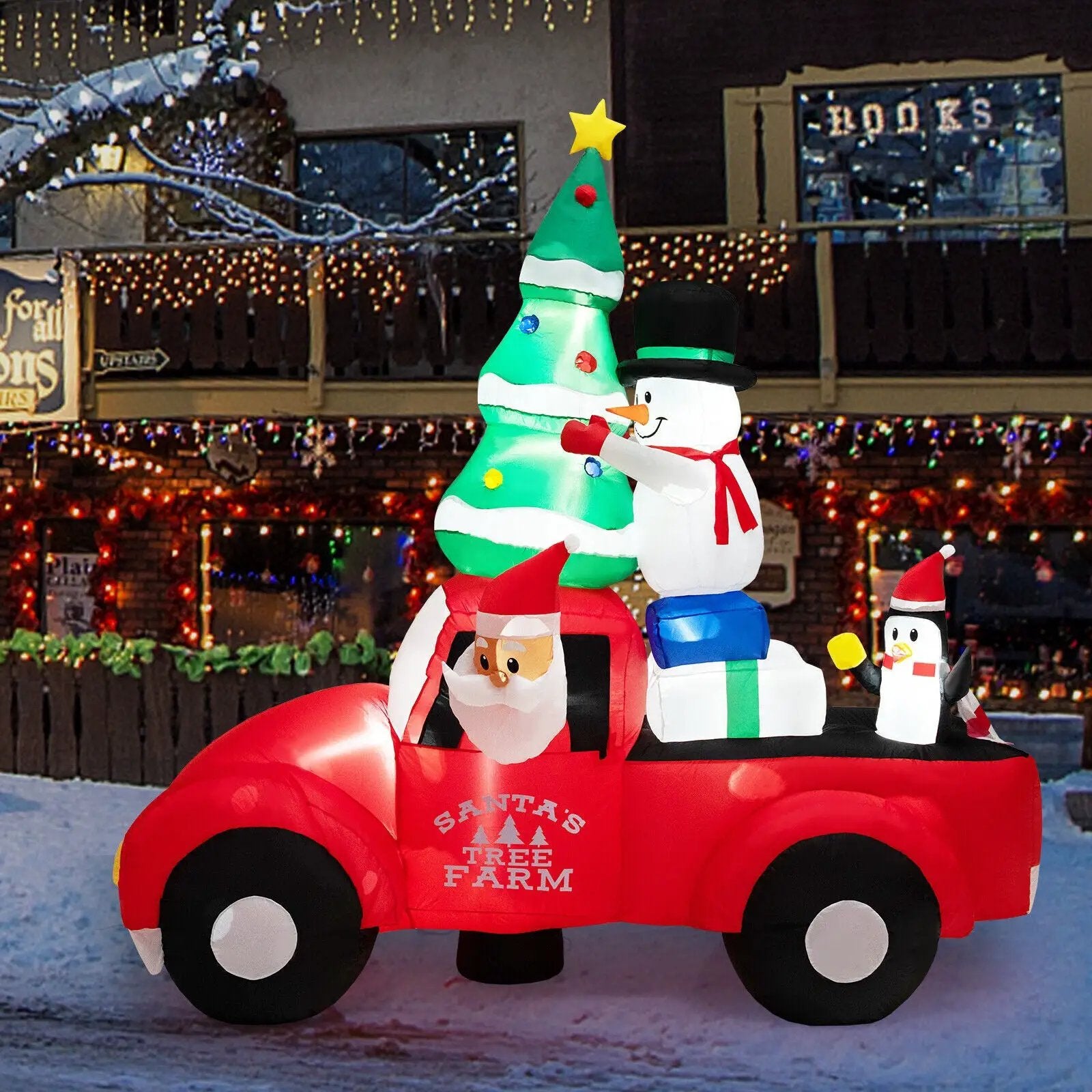 8 Feet Wide Inflatable Santa Claus Driving a Car with LED and Air Blower by DirectDeals