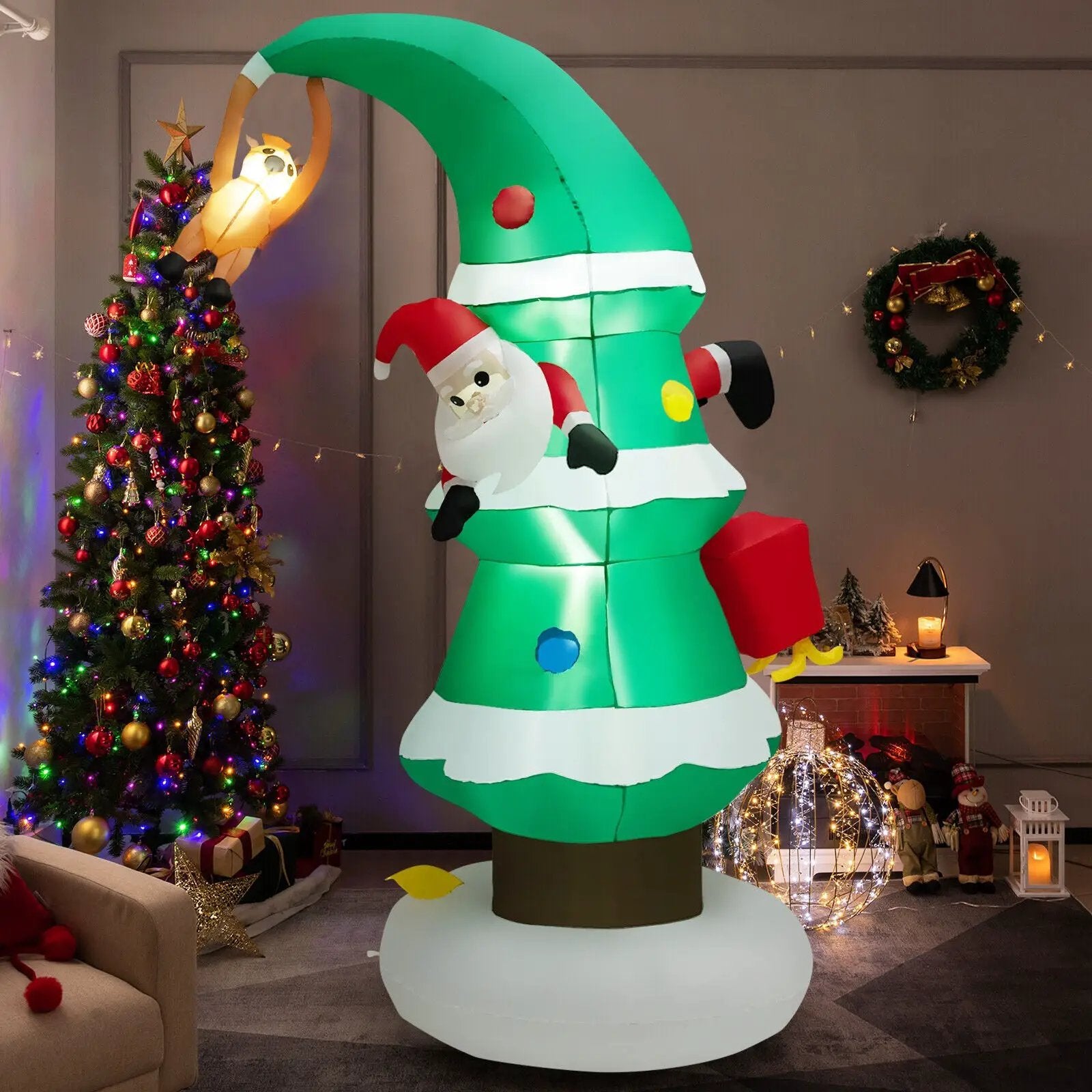 8 Feet Inflatable Christmas Tree with Santa Claus by DirectDeals