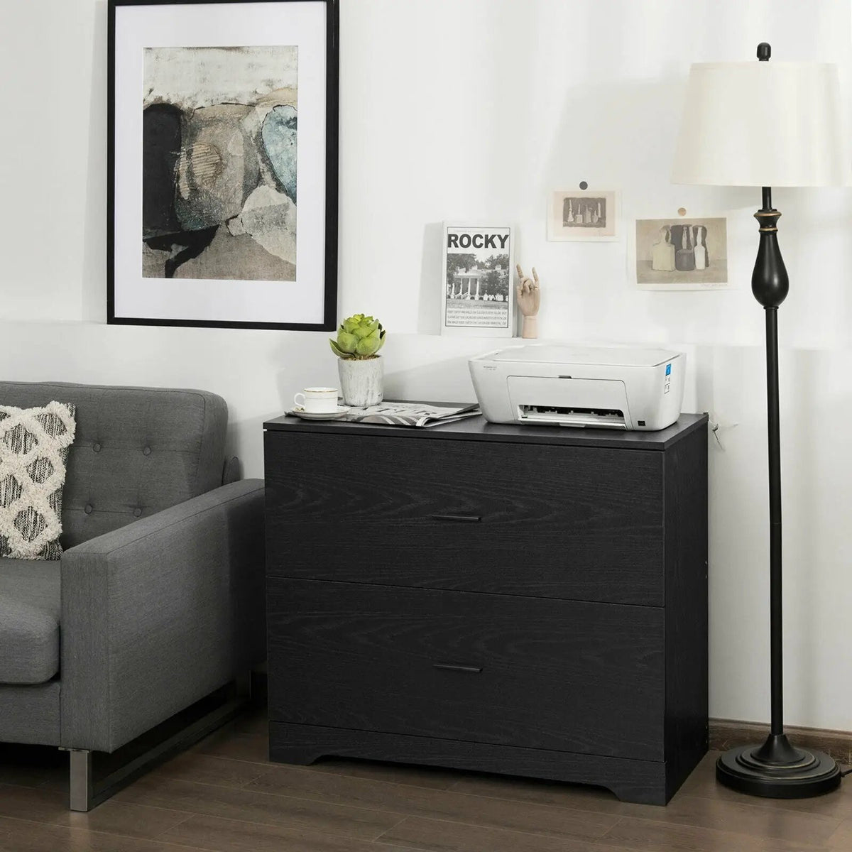 2-Drawer Lateral File Cabinet with Adjustable Bars for Home and Office by DirectDeals