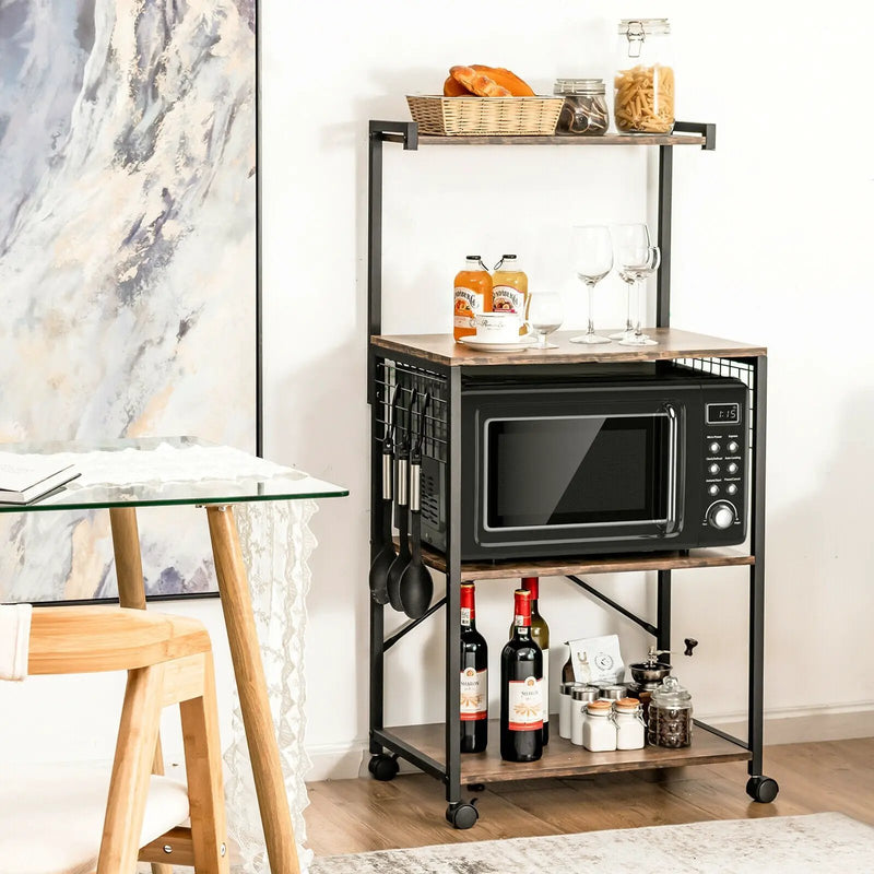 4-Tier Kitchen Baker’s Rack on Wheels by DirectDeals