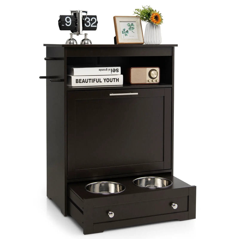 Pet Feeder Station with Stainless Steel Bowl by DirectDeals