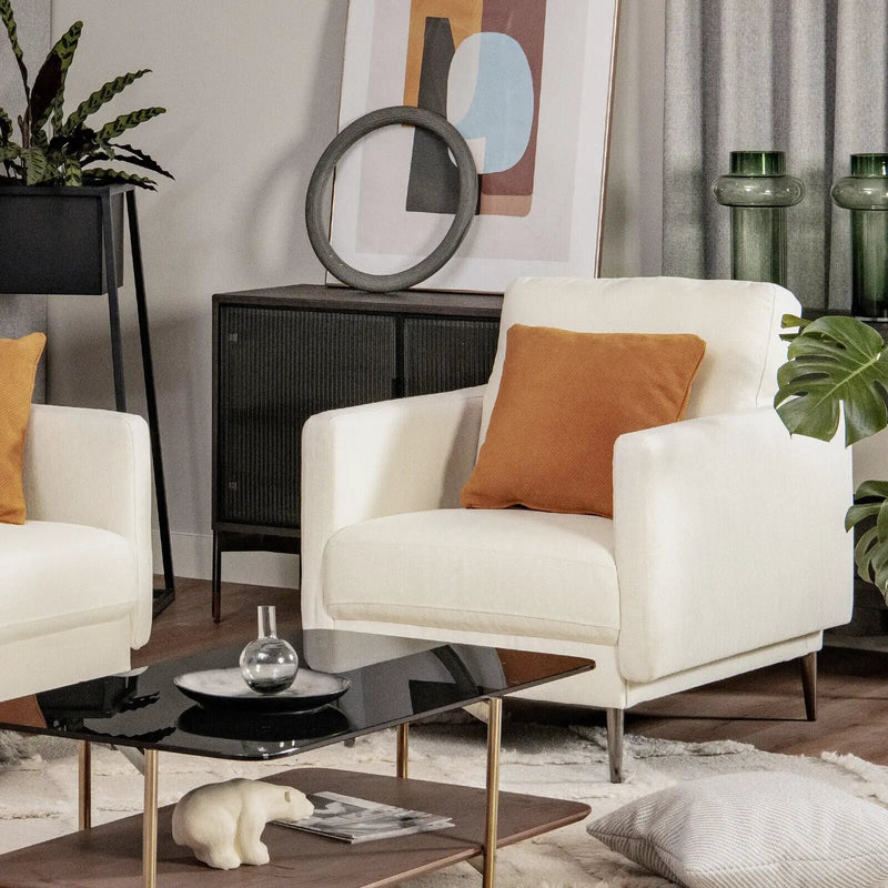 Modern Upholstered Accent Chair with Removable Backrest Cushion by DirectDeals