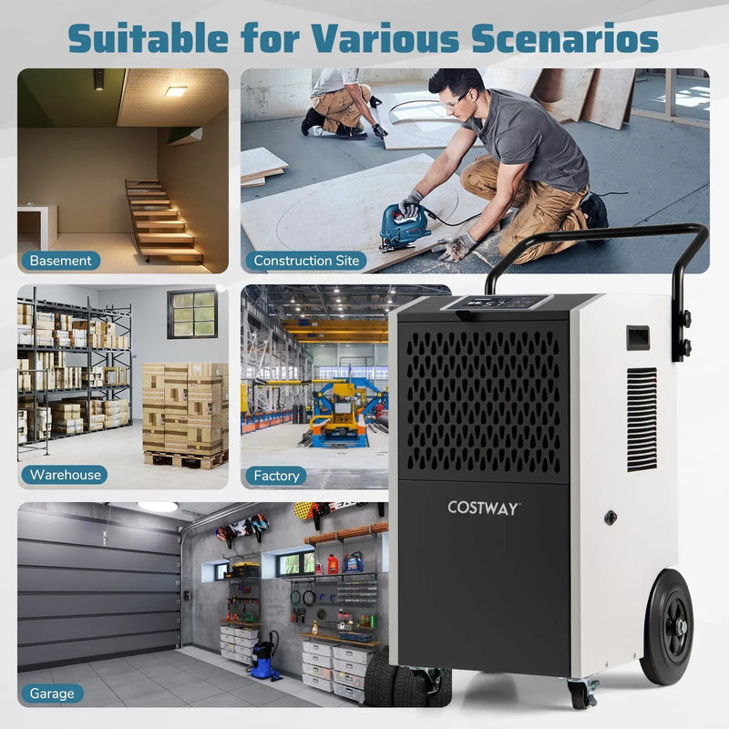 154 Pints Commercial Dehumidifier with Pump and Drain Hoses by DirectDeals