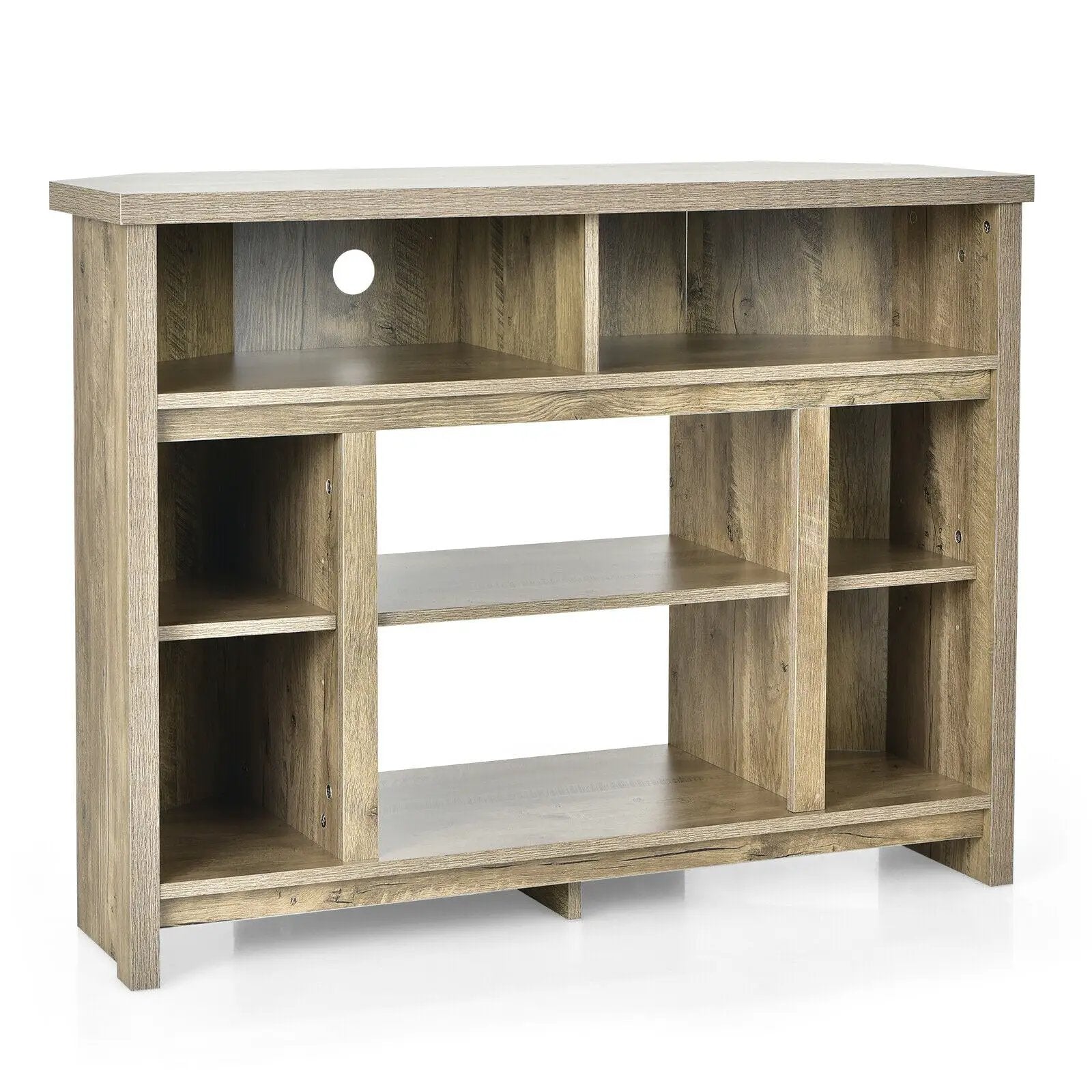Modern Corner TV Stand with Adjustable Shelves for TVs up to 48 Inch by DirectDeals