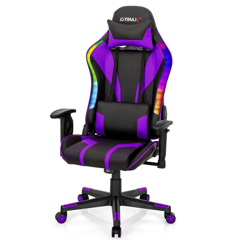 Gaming Chair Adjustable Swivel Computer Chair with Dynamic LED Lights by DirectDeals