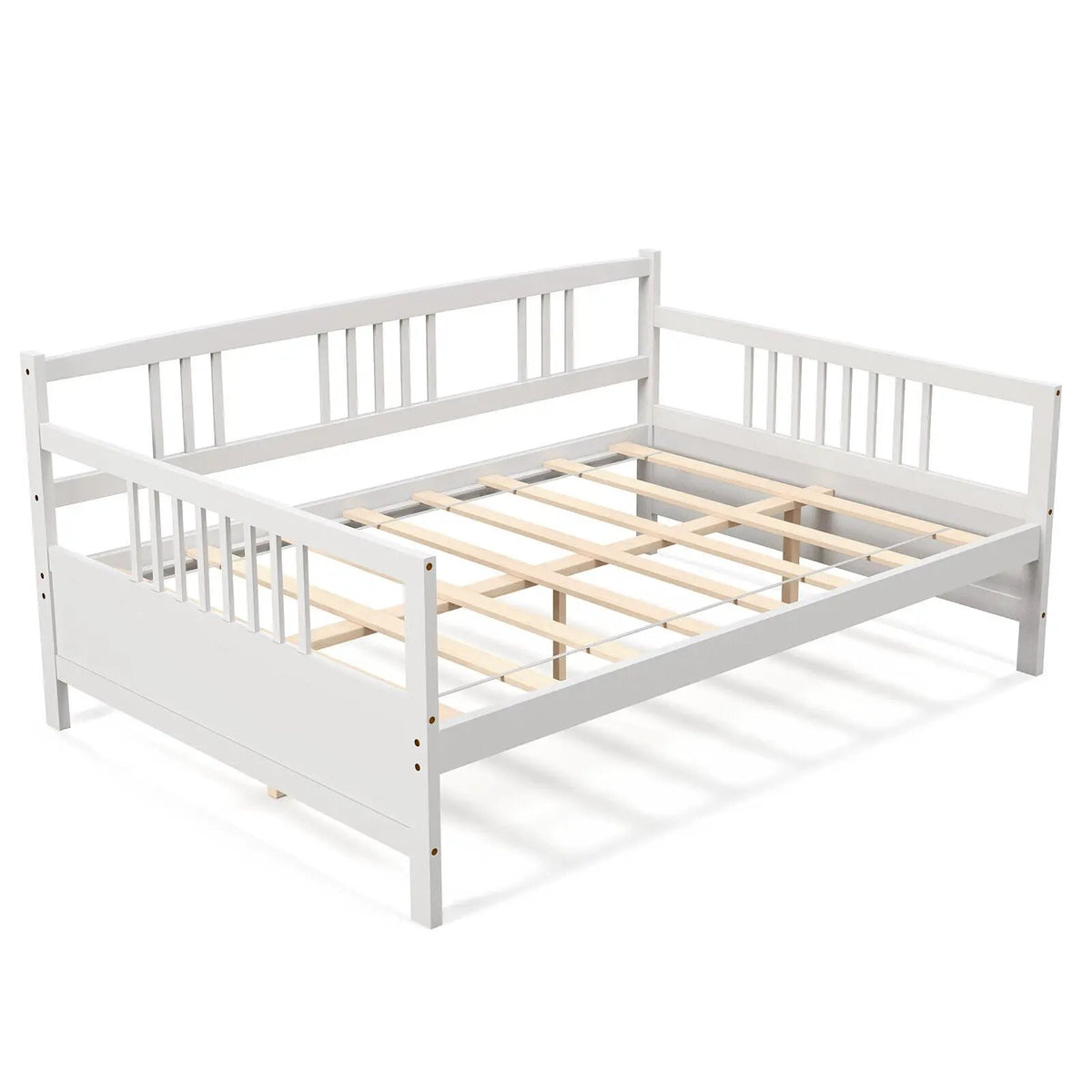 Classic Wooden Full Size Daybed Frame with Guardrails by DirectDeals