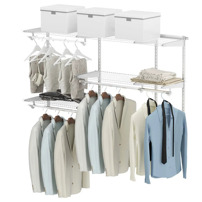 Custom Closet Organizer Kit 3 to 5 Feet Wall-Mounted Closet System with Hang Rod by DirectDeals