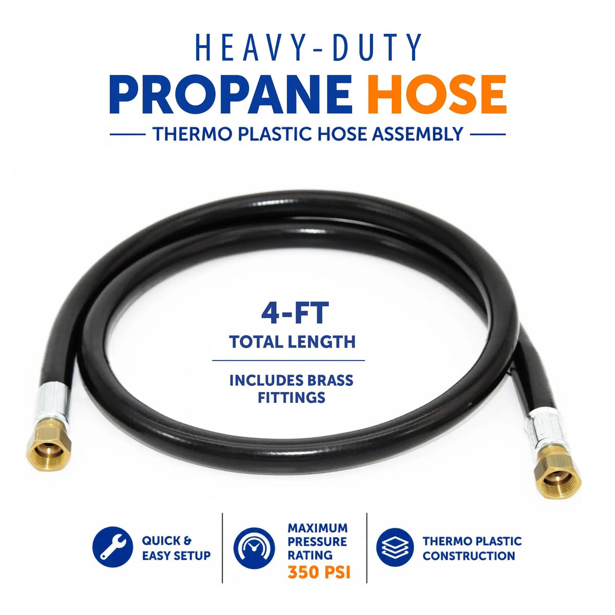 Flame King 48-Inch Thermo Rubber RV Slide Out Hose Assembly 3/8'' ID Female to Female by Flame King Products