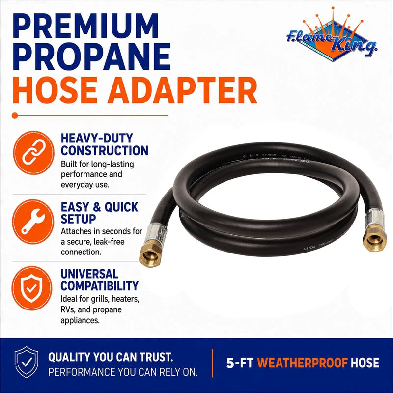 Flame King Thermo Rubber RV Slide Out Hose Assembly, 60 Inch, 3/8 Inch ID, Female to Female by Flame King Products