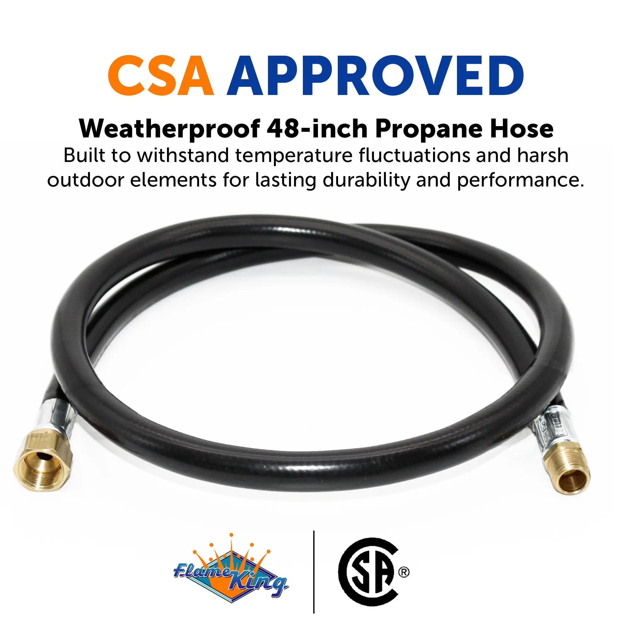 Flame King Thermo Plastic Hose Assembly for LP and Natural Gas, 48 Inch, 3/8 Inch by Flame King Products