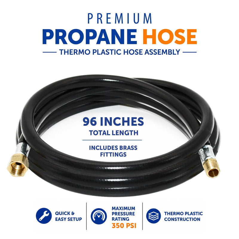 Flame King Thermo Plastic Hose Assembly for LP and Natural Gas, 96 Inch, 3/8 Inch by Flame King Products