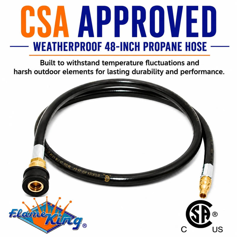 Flame King RV, Van, Trailer, Dual Quick Connect Hose, LP Gas Only, 48 inch, 1/4 inch by Flame King Products