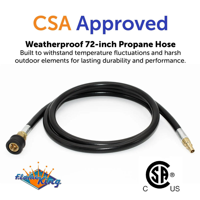 Flame King RV, Van, Trailer, Dual Quick Connect Hose, LP Gas Only, 72 Inch, 1/4 Inch by Flame King Products