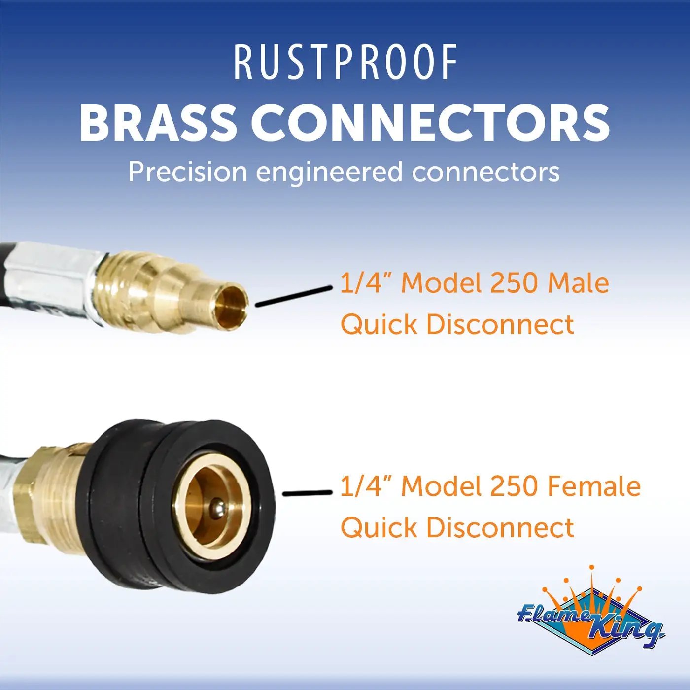 Flame King RV, Van, Trailer, Dual Quick Connect Hose, LP Gas Only, 72 Inch, 1/4 Inch by Flame King Products
