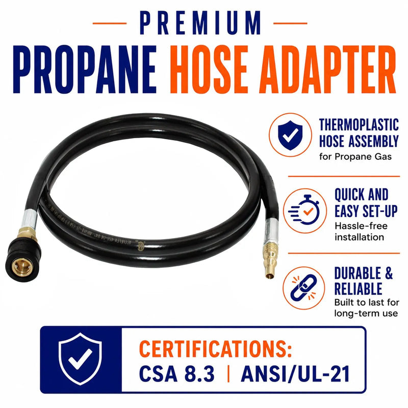 Flame King RV, Van, Trailer, Dual Quick Connect Hose, LP Gas Only, 72 Inch, 1/4 Inch by Flame King Products