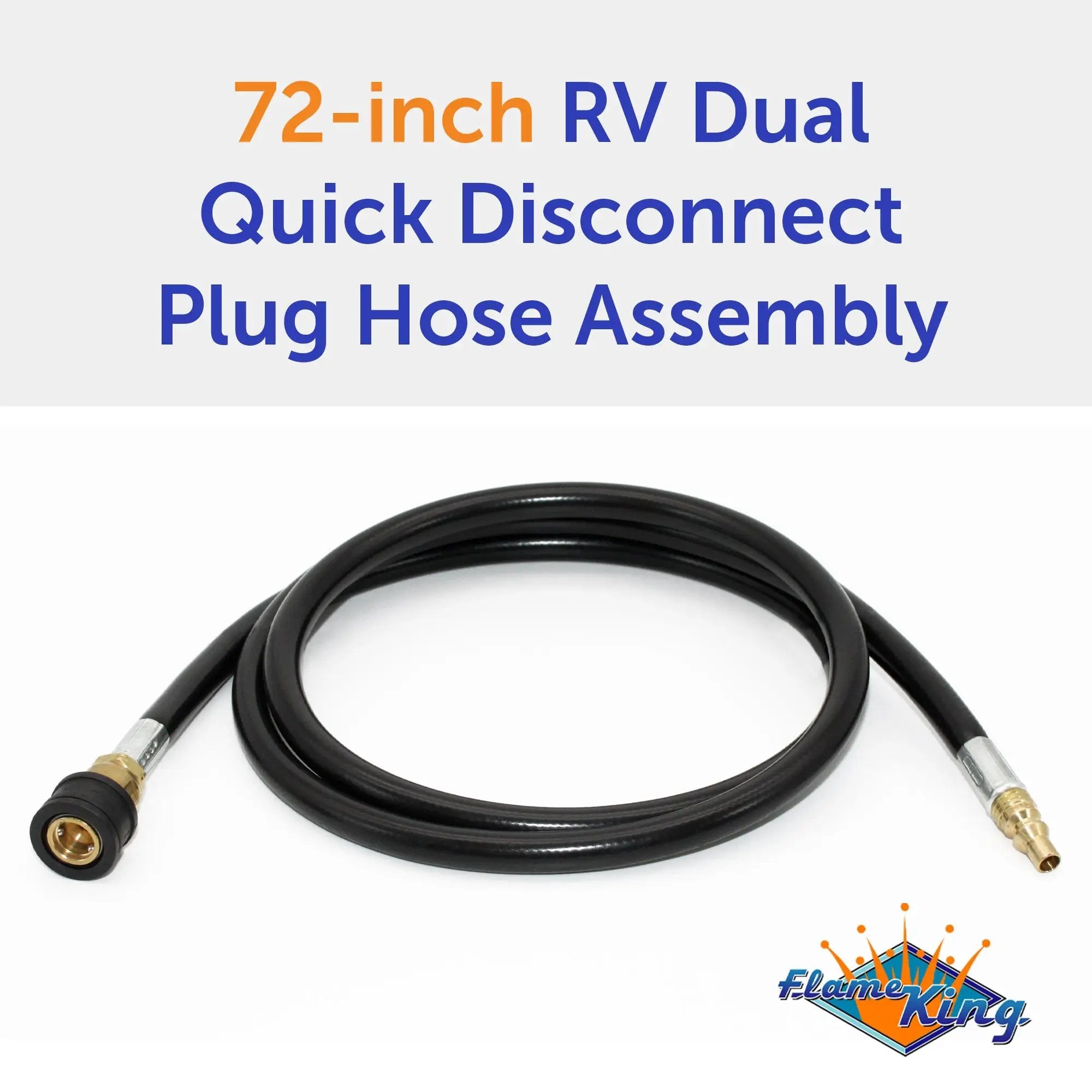 Flame King RV, Van, Trailer, Dual Quick Connect Hose, LP Gas Only, 72 Inch, 1/4 Inch by Flame King Products