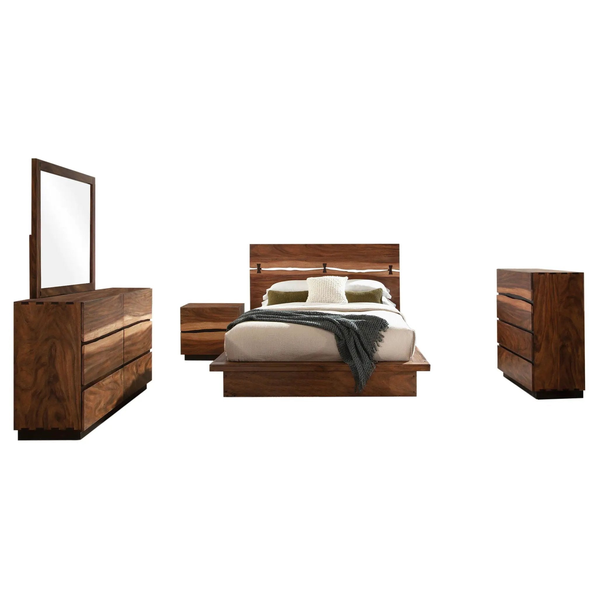 Winslow 5-piece California King Bedroom Set Smokey Walnut by Unique Piece Furniture