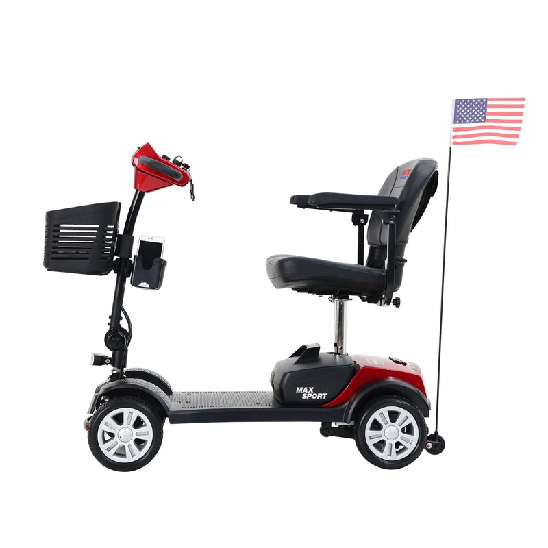 Max Sport - 4 Wheels Outdoor Compact Mobility Scooter With 2 Pieces X 12Ah Lead Acid Battery by HouseOfZazla
