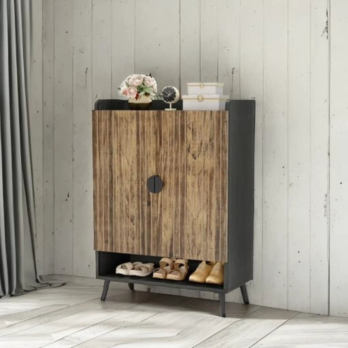 Shoe Cabinet With Doors, 7 Tier Storage Organizer by HouseOfZazla