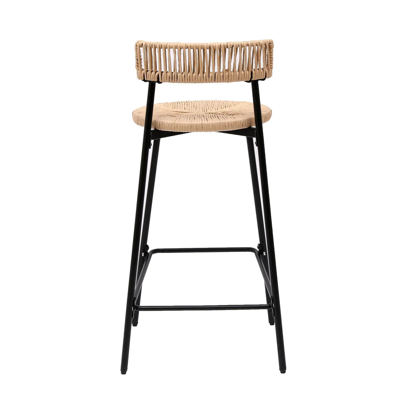 Boho Style Handwoven Paper Rope Counter Stools (Set of 2) by HouseOfZazla