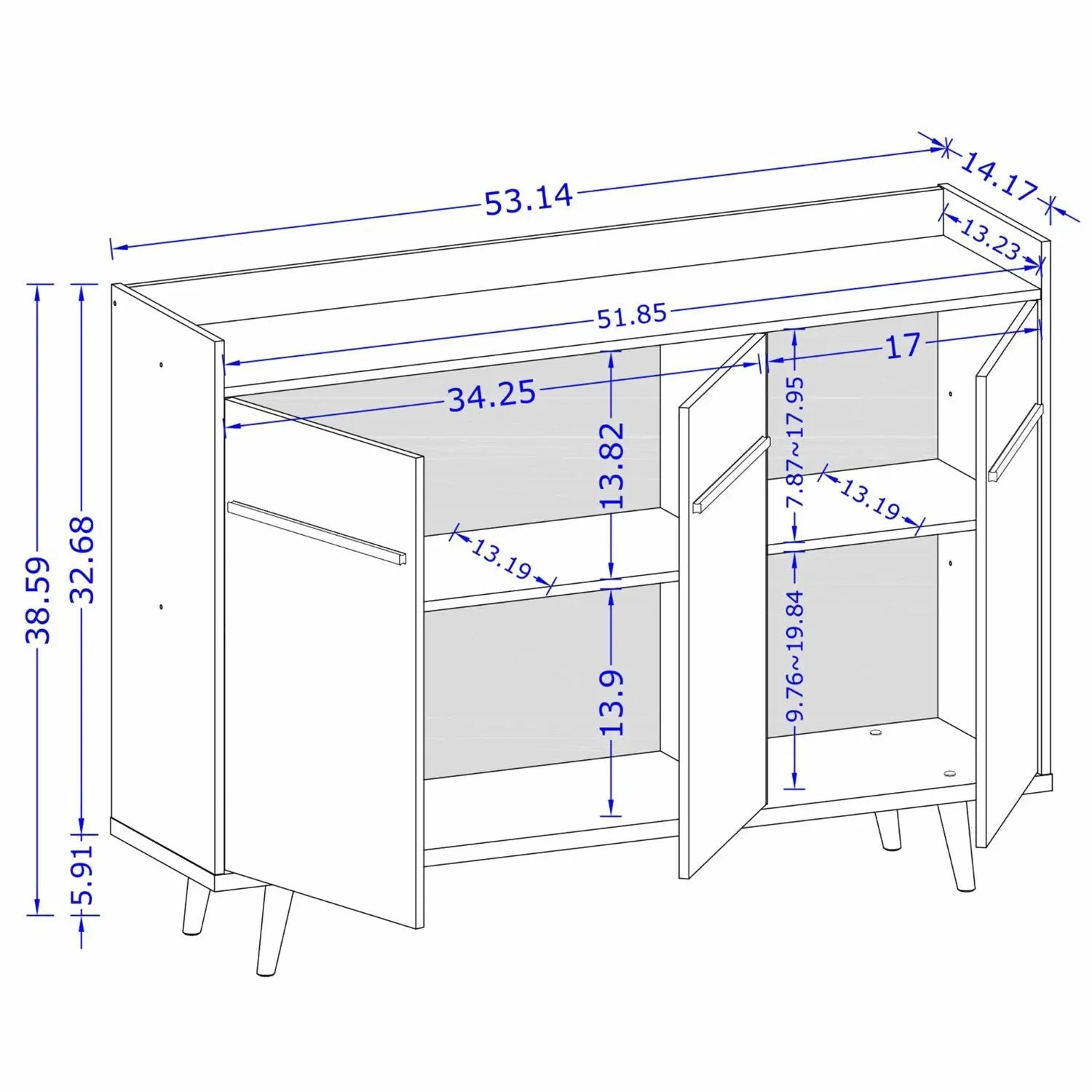 Bradley - Sideboard - White by HouseOfZazla